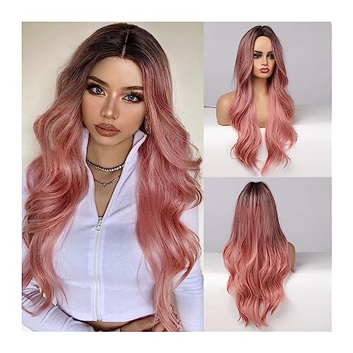 Perücken Lange Körperwelle Ombre Schwarz Rosa Cosplay Perücken Hitzebeständige synthetische Perücken Mittelteil Natürliche Lolita Perücken for Frauen Perücke Perücken Lange Körperwelle Ombre Schwarz Rosa Cosplay Perücken Hitzebeständige synthetische Perücken Mittelteil Natürliche Lolita Perücken for Frauen Perücke von FZL02068LM