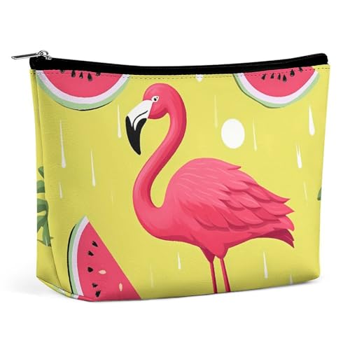 FZMTLDS Kosmetiktasche für Frauen, Flamingo und Wassermelone Kosmetiktasche Kosmetiktasche Kosmetiktasche mit Reißverschluss Stil One Size Style One Size Style One Size, Stil, One size von FZMTLDS