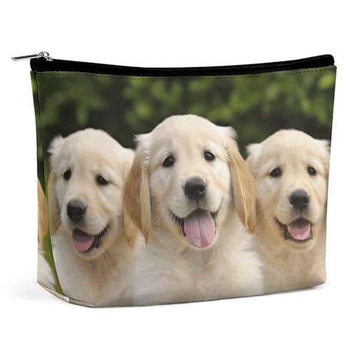 FZMTLDS Kosmetiktasche für Frauen Kosmetiktasche Golden Retriever Welpen Kulturbeutel Make-up Organizer Kosmetiktasche mit Reißverschluss Stil One Size Style One Size Style One Size, Stil, One size von FZMTLDS