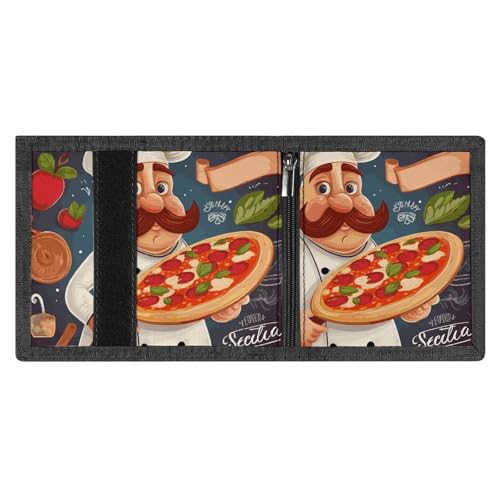 FZMVSQH Chef Pizza Herren-Geldbörse, dreifach gefaltet, minimalistisch, RFID-blockierend, 8 Kreditkartenfächer, 1 Geldscheinfach, Münzfach und Ausweisfenster, schmaler Klettverschluss, dreifach FZMVSQH Chef Pizza Herren-Geldbörse, dreifach gefaltet, minimalistisch, RFID-blockierend, 8 Kreditkartenfächer, 1 Geldscheinfach, Münzfach und Ausweisfenster, schmaler Klettverschluss, dreifach von FZMVSQH