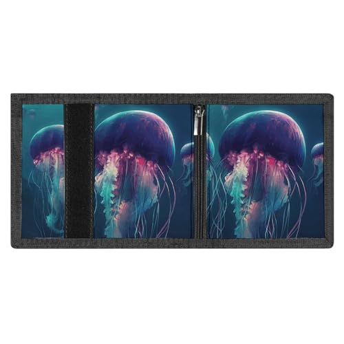 FZMVSQH Color Jellyfish Herren-Geldbörse, dreifach faltbar, minimalistisch, RFID-blockierend, 8 Kreditkartenfächer, 1 Geldscheinfach, Münzfach und Ausweisfenster, tragbare, schlanke, dreifach FZMVSQH Color Jellyfish Herren-Geldbörse, dreifach faltbar, minimalistisch, RFID-blockierend, 8 Kreditkartenfächer, 1 Geldscheinfach, Münzfach und Ausweisfenster, tragbare, schlanke, dreifach von FZMVSQH