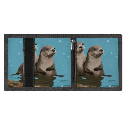FZMVSQH Cute Otters Herren-Geldbörse, dreifach faltbar, minimalistisch, RFID-blockierend, 8 Kreditkartenfächer, 1 Geldscheinfach, Münzfach und Ausweisfenster, schmal, dreifach gefaltete Geldbörsen mit FZMVSQH Cute Otters Herren-Geldbörse, dreifach faltbar, minimalistisch, RFID-blockierend, 8 Kreditkartenfächer, 1 Geldscheinfach, Münzfach und Ausweisfenster, schmal, dreifach gefaltete Geldbörsen mit von FZMVSQH