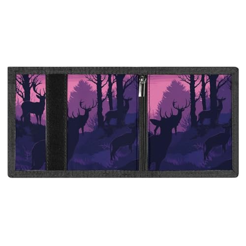 FZMVSQH Deer Silhouette Herren-Geldbörse, dreifach gefaltet, minimalistisch, RFID-blockierend, 8 Kreditkartenfächer, 1 Geldscheinfach, Münzfach und Ausweisfenster, schmaler Klettverschluss, dreifach FZMVSQH Deer Silhouette Herren-Geldbörse, dreifach gefaltet, minimalistisch, RFID-blockierend, 8 Kreditkartenfächer, 1 Geldscheinfach, Münzfach und Ausweisfenster, schmaler Klettverschluss, dreifach von FZMVSQH