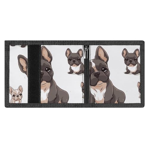 FZMVSQH Dreifach gefaltete Geldbörse für Herren, Motiv: Französische Bulldogge, minimalistische Geldbörse für Herren, RFID-blockierende Brieftaschen, 8 Kreditkartenfächer, 1 Geldscheinfach, Münzfach FZMVSQH Dreifach gefaltete Geldbörse für Herren, Motiv: Französische Bulldogge, minimalistische Geldbörse für Herren, RFID-blockierende Brieftaschen, 8 Kreditkartenfächer, 1 Geldscheinfach, Münzfach von FZMVSQH