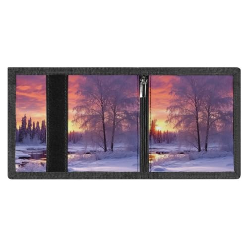 FZMVSQH Dreifach gefaltete Geldbörse für Herren, Motiv: Winterlandschaft, minimalistische Geldbörse für Herren, RFID-blockierende Brieftaschen, 8 Kreditkartenfächer, 1 Geldscheinfach, Münzfach und FZMVSQH Dreifach gefaltete Geldbörse für Herren, Motiv: Winterlandschaft, minimalistische Geldbörse für Herren, RFID-blockierende Brieftaschen, 8 Kreditkartenfächer, 1 Geldscheinfach, Münzfach und von FZMVSQH