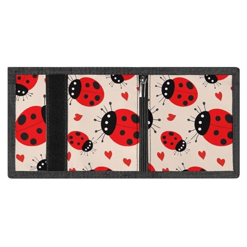 FZMVSQH Ladybug Herren-Geldbörse, dreifach gefaltet, minimalistisch, RFID-blockierend, 8 Kreditkartenfächer, 1 Geldscheinfach, Münzfach und Ausweisfenster, schmaler Klettverschluss, dreifach gefaltete FZMVSQH Ladybug Herren-Geldbörse, dreifach gefaltet, minimalistisch, RFID-blockierend, 8 Kreditkartenfächer, 1 Geldscheinfach, Münzfach und Ausweisfenster, schmaler Klettverschluss, dreifach gefaltete von FZMVSQH