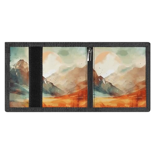 FZMVSQH Mountains And Sun Herren-Geldbörse, dreifach gefaltet, minimalistisch, RFID-blockierend, 8 Kreditkartenfächer, 1 Geldscheinfach, Münzfach und Ausweisfenster, schmal, dreifach gefaltet, mit FZMVSQH Mountains And Sun Herren-Geldbörse, dreifach gefaltet, minimalistisch, RFID-blockierend, 8 Kreditkartenfächer, 1 Geldscheinfach, Münzfach und Ausweisfenster, schmal, dreifach gefaltet, mit von FZMVSQH