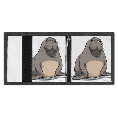 FZMVSQH Niedliche Walrus Herren-Geldbörse, dreifach gefaltet, minimalistisch, RFID-blockierend, 8 Kreditkartenfächer, 1 Geldscheinfach, Münzfach und Ausweisfenster, schmaler Klettverschluss, dreifach FZMVSQH Niedliche Walrus Herren-Geldbörse, dreifach gefaltet, minimalistisch, RFID-blockierend, 8 Kreditkartenfächer, 1 Geldscheinfach, Münzfach und Ausweisfenster, schmaler Klettverschluss, dreifach von FZMVSQH