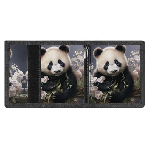 FZMVSQH Panda mit Blume, dreifach gefaltete Herren-Geldbörse, minimalistische Geldbörse für Herren, RFID-blockierende Brieftaschen, 8 Kreditkartenfächer, 1 Geldscheinfach, Münzfach und Ausweisfenster FZMVSQH Panda mit Blume, dreifach gefaltete Herren-Geldbörse, minimalistische Geldbörse für Herren, RFID-blockierende Brieftaschen, 8 Kreditkartenfächer, 1 Geldscheinfach, Münzfach und Ausweisfenster von FZMVSQH
