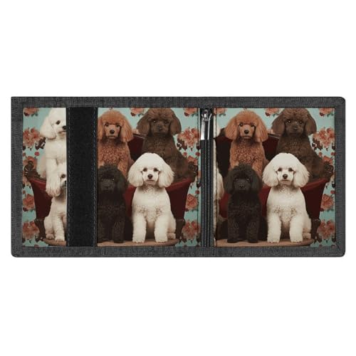 FZMVSQH Poodles Dogs Herren-Geldbörse, dreifach faltbar, minimalistisch, RFID-blockierend, 8 Kreditkartenfächer, 1 Geldscheinfach, Münzfach und Ausweisfenster, schmaler Klettverschluss, dreifach FZMVSQH Poodles Dogs Herren-Geldbörse, dreifach faltbar, minimalistisch, RFID-blockierend, 8 Kreditkartenfächer, 1 Geldscheinfach, Münzfach und Ausweisfenster, schmaler Klettverschluss, dreifach von FZMVSQH