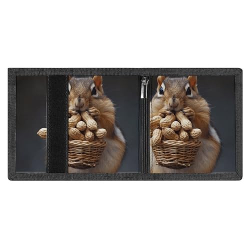 FZMVSQH Squirrel Herren-Geldbörse, dreifach faltbar, minimalistisch, RFID-blockierend, 8 Kreditkartenfächer, 1 Geldscheinfach, Münzfach und Ausweisfenster, schmaler Klettverschluss, dreifach gefaltete FZMVSQH Squirrel Herren-Geldbörse, dreifach faltbar, minimalistisch, RFID-blockierend, 8 Kreditkartenfächer, 1 Geldscheinfach, Münzfach und Ausweisfenster, schmaler Klettverschluss, dreifach gefaltete von FZMVSQH