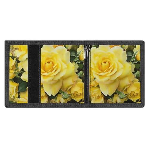 FZMVSQH Yellow Rose Herren-Geldbörse, dreifach gefaltet, minimalistisch, RFID-blockierend, 8 Kreditkartenfächer, 1 Geldscheinfach, Münzfach und Ausweisfenster, schmaler Klettverschluss, dreifach FZMVSQH Yellow Rose Herren-Geldbörse, dreifach gefaltet, minimalistisch, RFID-blockierend, 8 Kreditkartenfächer, 1 Geldscheinfach, Münzfach und Ausweisfenster, schmaler Klettverschluss, dreifach von FZMVSQH