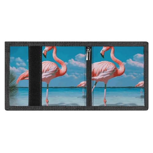 Flamingo in Water Herren-Geldbörse, dreifach faltbar, minimalistisch, RFID-blockierende Brieftaschen, 8 Kreditkartenfächer, 1 Geldscheinfach, Münzfach und Ausweisfenster, schmal, dreifach gefaltete Flamingo in Water Herren-Geldbörse, dreifach faltbar, minimalistisch, RFID-blockierende Brieftaschen, 8 Kreditkartenfächer, 1 Geldscheinfach, Münzfach und Ausweisfenster, schmal, dreifach gefaltete von FZMVSQH