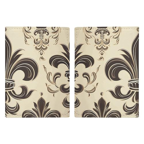 Fleur-de-Lis and Coat Arms Ritter Printed Passport Cover Case Passport Holder For Travel Passport Cards Protector Travel Covers Wallet Case RFID Blocking Leather Card Case for Women Men, Fleur-de-Lis, von FZMVSQH