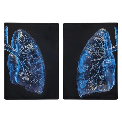 Lungs Under The Light Bedruckte Reisepasshülle Reisepasshülle für Reisen Reisepass Karten Schutz Reisehüllen Wallet Case RFID Blocking Leder Kartenetui für Damen Herren Lunge unter dem Licht, Lunge von FZMVSQH