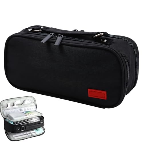 FZQBEY Federmäppchen Mäppchen Aesthetic Federtasche Große Kapazität Federmappe mit Tragegriff Mädchen Junge Teenager Erwachsene Schlamppermäppchen Pencil Case Federtaschen für Schule Büro (A) von FZQBEY