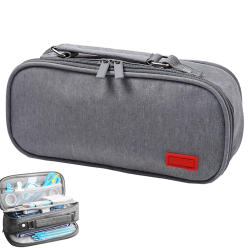 FZQBEY Federmäppchen Mäppchen Aesthetic Federtasche Große Kapazität Federmappe mit Tragegriff Mädchen Junge Teenager Erwachsene Schlamppermäppchen Pencil Case Federtaschen für Schule Büro (B) von FZQBEY