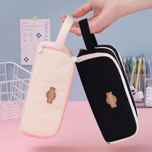 Federmäppchen mit 3 Fächer und Tragegriff Federtasche Federtaschen Teenager Mädchen Junge Erwachsene Mäppchen Aesthetic Etui Stifte, Große Kapazität Federmappe Pencil Case für Schule Büro (A+B) von FZQBEY