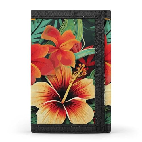 FZQVSGW Antikes ägyptisches dreifach gefaltetes Portemonnaie mit 8 Kartenfächern, Kreditkartenhalter, geteilte Geldscheinfach, Hawaiianischer Stil, Einheitsgröße, Modern von FZQVSGW