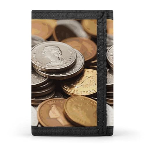 FZQVSGW Bunte Knöpfe, dreifach gefaltete Geldbörse, Münzbörse mit 8 Kartenfächern, Kreditkartenhalter, geteilte Geldscheinfach, Geldmünze, Einheitsgröße, Modern von FZQVSGW