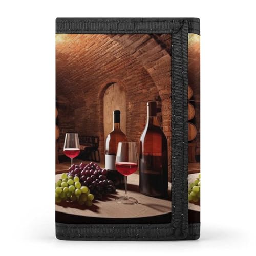 FZQVSGW Cute Elephant_80395810 Trifold Wallet Coin Purse With 8 Card Slots Credit Card Holder Divided Billfold Wallet, Rotweinkeller, Einheitsgröße, Modern von FZQVSGW