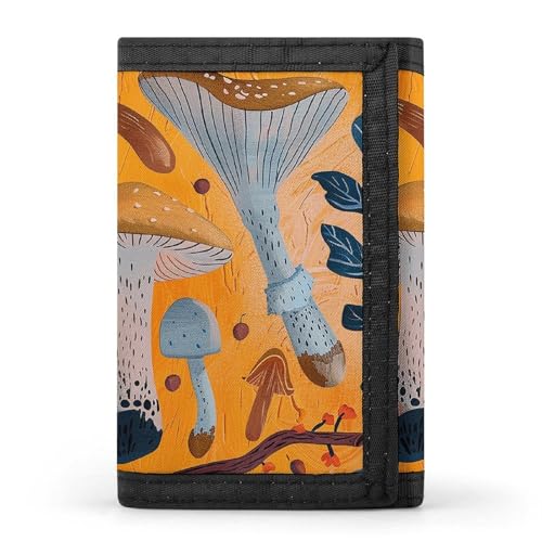 FZQVSGW Cute Elephant_80395810 Trifold Wallet Coin Purse With 8 Card Slots Credit Card Holder Divided Billfold Wallet, Verschiedene Pilze, Einheitsgröße, Modern von FZQVSGW