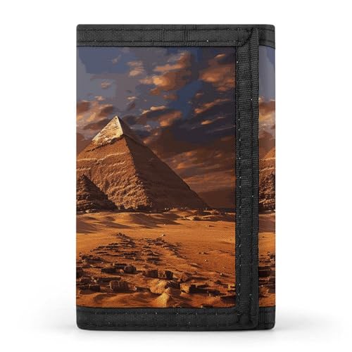 FZQVSGW Dreifach gefaltete Geldbörse mit 8 Kartenfächern, Kreditkartenhalter, geteilte Geldbörse mit ägyptischen Pyramiden, Ägyptische Pyramiden, Einheitsgröße, Modern von FZQVSGW