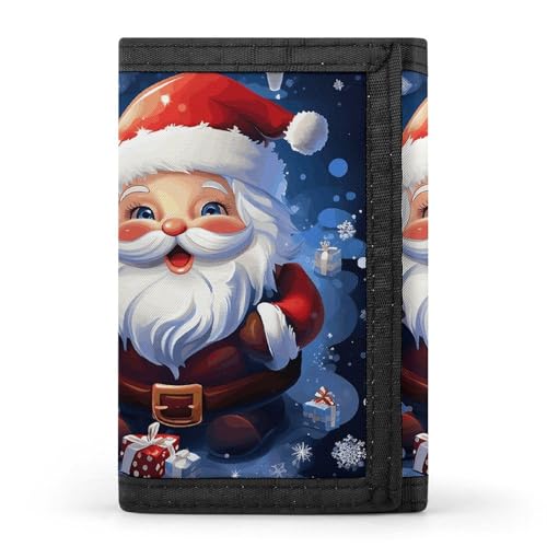 FZQVSGW Dreifach gefaltete Geldbörse mit 8 Kartenfächern, Kreditkartenhalter, geteilte Geldbörse mit ägyptischen Pyramiden, Super süßer Weihnachtsmann, Einheitsgröße, Modern von FZQVSGW