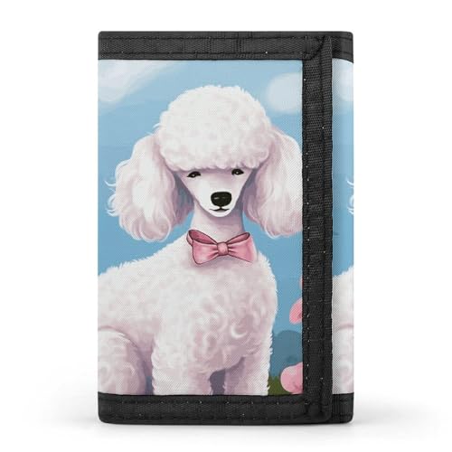 FZQVSGW Funny Green Frogs Trifold Wallet Coin Purse With 8 Card Slots Credit Card Holder Divided Billfold Wallet, Pudelhunde, Einheitsgröße, Modern von FZQVSGW