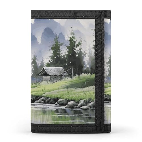 FZQVSGW Guitars Trifold Wallet Coin Purse With 8 Card Slots Credit Card Holder Divided Billfold Wallet, Landschaftsbild, Einheitsgröße, Modern von FZQVSGW