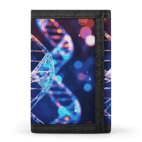 FZQVSGW Igel dreifach gefaltete Geldbörse mit 8 Kartenfächern, Kreditkartenhalter, geteilte Geldtasche, DNA Genetic Helix, Einheitsgröße, Modern von FZQVSGW