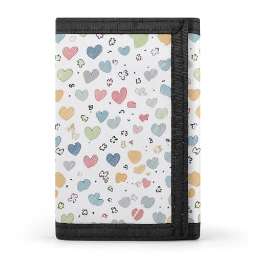 FZQVSGW Maldives Holidays Trifold Wallet Coin Purse With 8 Card Slots Credit Card Holder Divided Billfold Wallet, Enthält viele Herzen, Einheitsgröße, Modern von FZQVSGW