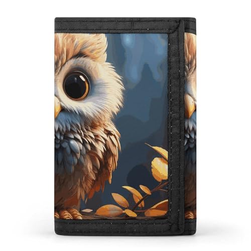 FZQVSGW Planet Stars and Galaxy Trifold Wallet Coin Purse With 8 Card Slots Credit Card Holder Divided Billfold Wallet, Eulenmotiv, Einheitsgröße, Modern von FZQVSGW