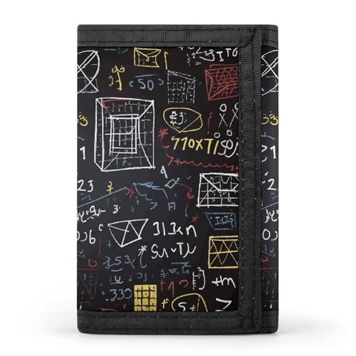 FZQVSGW Planet Stars and Galaxy Trifold Wallet Coin Purse With 8 Card Slots Credit Card Holder Divided Billfold Wallet, Mathematik und Physik, Einheitsgröße, Modern von FZQVSGW