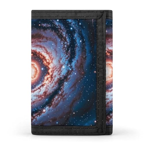 FZQVSGW Planet Stars and Galaxy Trifold Wallet Coin Purse With 8 Card Slots Credit Card Holder Divided Billfold Wallet, Planet Stars and Galaxy, Einheitsgröße, Modern von FZQVSGW