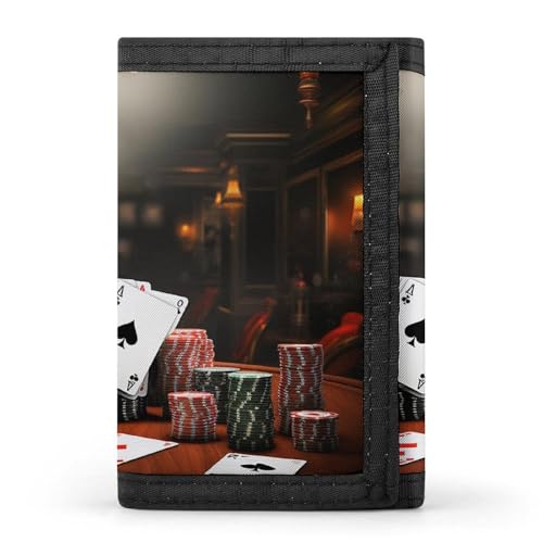 FZQVSGW Sausage on Fire dreifach gefaltete Geldbörse mit 8 Kartenfächern, Kreditkartenhalter, geteilte Geldscheinfach, Pokerturnier, Einheitsgröße, Modern von FZQVSGW