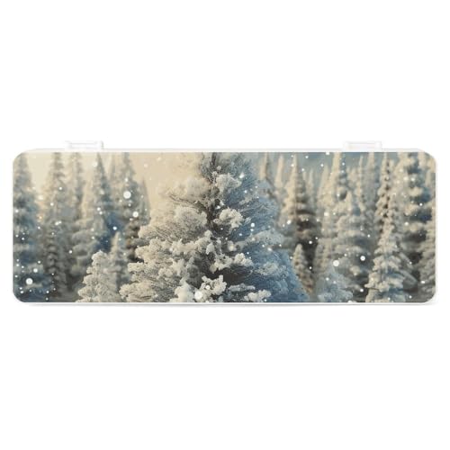 FZQVSGW Schreibwarenbox mit abnehmbarem Design, kreative minimalistische Aufbewahrungsbox, Holzhase aus ABS, langlebiges Federmäppchen, 180° flach und sicherer Schnappverschluss für Bürobedarf, Snow von FZQVSGW