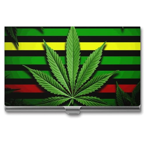 FZQVSGW Visitenkartenhalter, professionelles Visitenkartenetui, Metall, Namenskartenhalter, Kunst, Visitenkarte, Unkraut, gestreift, Organizer, schmale Tasche, Kartenhalter für Männer und Frauen, von FZQVSGW