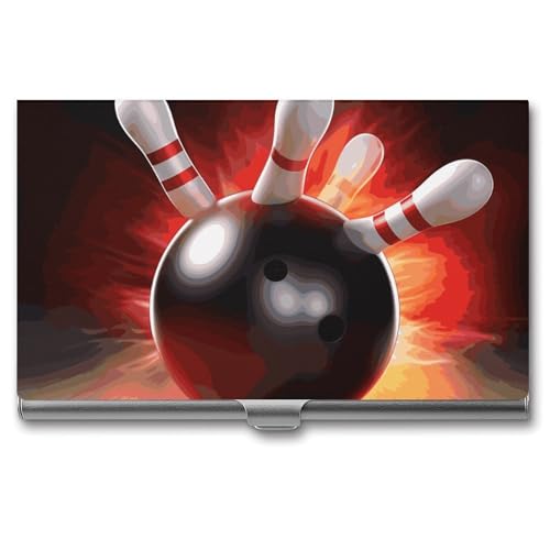 FZQVSGW Visitenkartenhalter Metall Slim Visitenkartenetui Bowling Ball Pocket Kartenhalter für Damen oder Herren Professionelle Geldbörse Namenskartenhalter Schnalle Stil Verschluss von FZQVSGW
