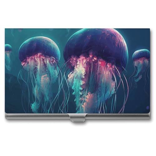 FZQVSGW Visitenkartenhalter Metall Slim Visitenkartenetui Las Vegas Night Pocket Kartenhalter für Frauen oder Männer Professionelle Geldbörse Namenskartenhalter Schnalle Stil Verschluss, Farbe von FZQVSGW