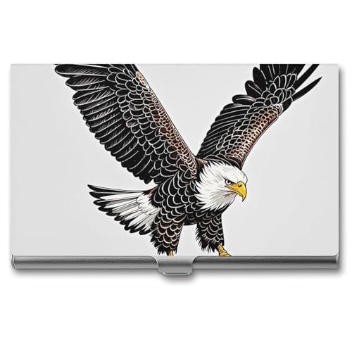 FZQVSGW Visitenkartenhalter Metall Slim Visitenkartenetui Neon Blumen Tasche Kartenhalter für Damen oder Herren Professionelle Geldbörse Namenskartenhalter Schnalle Stil Verschluss, Sketch of Bald von FZQVSGW