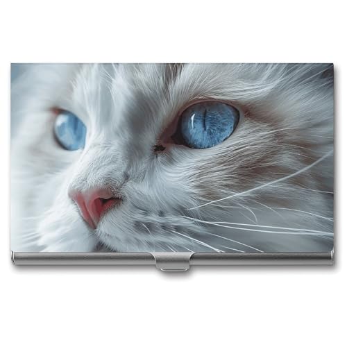 FZQVSGW Visitenkartenhalter Metall Slim Visitenkartenetui Tropische Strand Palme Pocket Kartenhalter für Frauen oder Männer Professionelle Geldbörse Namenskartenhalter Schnalle Stil Verschluss, Blue von FZQVSGW