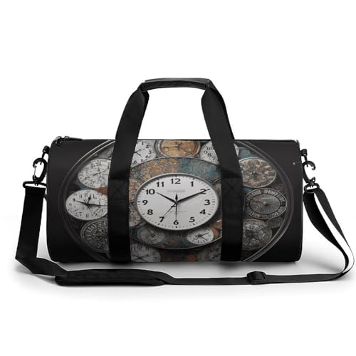 Harp Seal Painting Gym Bag Small Travel Duffle Bag with Compartment Carry On Weekender Bag for Women Men, Uhrkunst., 17.7in/9in/9in von FZQVSGW