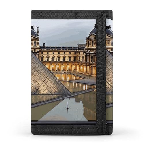 Louvre Museum in Paris Trifold Wallet Münzbörse mit 8 Kartenfächern Kreditkartenhalter geteilte Billfold Wallet, Louvre Museum in Paris, Einheitsgröße, Modern von FZQVSGW