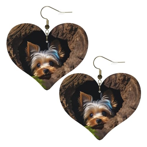 A little Yorkshire Terrier Leder-Ohrringe für Damen, Herz-Ohrringe, leicht, baumelnde Ohrringe, Schmuckgeschenk A little Yorkshire Terrier Leder-Ohrringe für Damen, Herz-Ohrringe, leicht, baumelnde Ohrringe, Schmuckgeschenk von FZQVSLCM