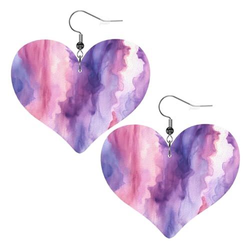 Abstrakte Aquarell-Leder-Ohrringe für Damen, Herz-Ohrringe, leicht, baumelnde Ohrringe, Schmuck, Geschenke Abstrakte Aquarell-Leder-Ohrringe für Damen, Herz-Ohrringe, leicht, baumelnde Ohrringe, Schmuck, Geschenke von FZQVSLCM