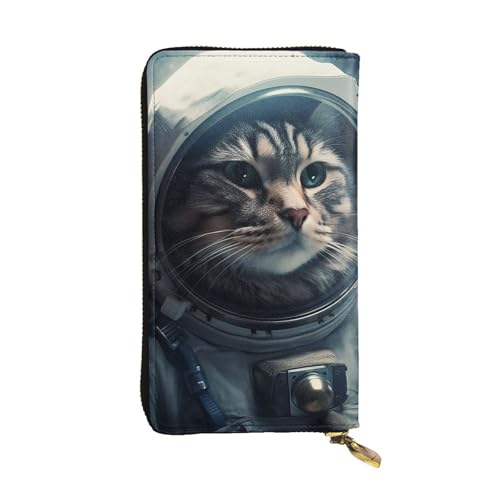 Astronaut Katze im Weltraum Ledergeldbörse für Damen, lange Münzgeldbörse, ultradünn, Kreditkartenhalter, Bifold Clutch Astronaut Katze im Weltraum Ledergeldbörse für Damen, lange Münzgeldbörse, ultradünn, Kreditkartenhalter, Bifold Clutch von FZQVSLCM
