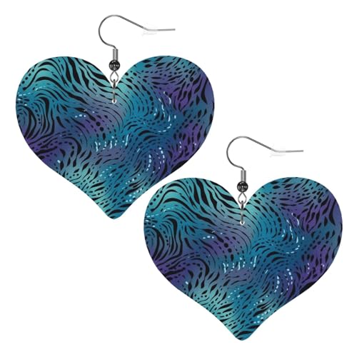Blaue Leder-Ohrringe für Damen, Herz-Ohrringe, leicht, baumelnde Ohrringe, Schmuck, Geschenke, One Size, Kein Edelstein Blaue Leder-Ohrringe für Damen, Herz-Ohrringe, leicht, baumelnde Ohrringe, Schmuck, Geschenke, One Size, Kein Edelstein von FZQVSLCM