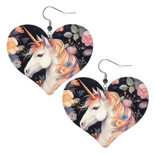 Blumen-Leder-Ohrringe für Damen, Herz-Ohrringe, leicht, baumelnde Ohrringe, Schmuck-Geschenke Blumen-Leder-Ohrringe für Damen, Herz-Ohrringe, leicht, baumelnde Ohrringe, Schmuck-Geschenke von FZQVSLCM