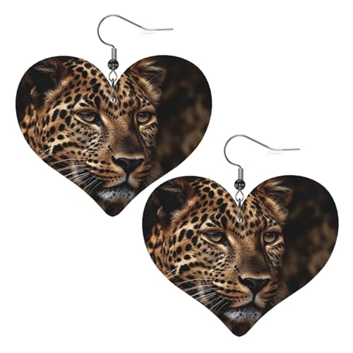 Braune Lederohrringe mit Leopardenbild für Damen, Herz-Ohrringe, leicht, baumelnd, Schmuck, Geschenke Braune Lederohrringe mit Leopardenbild für Damen, Herz-Ohrringe, leicht, baumelnd, Schmuck, Geschenke von FZQVSLCM